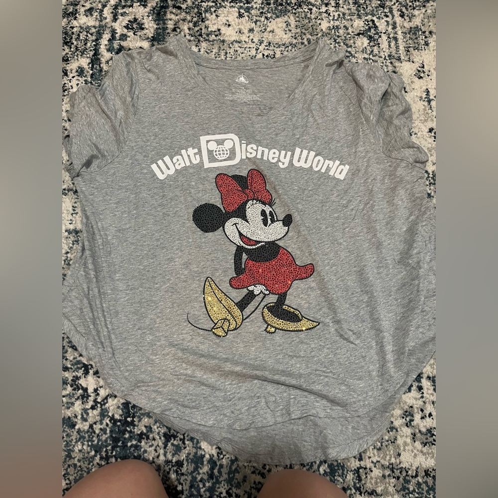 Disney Minnie Mouse Sparkle Gray Tee